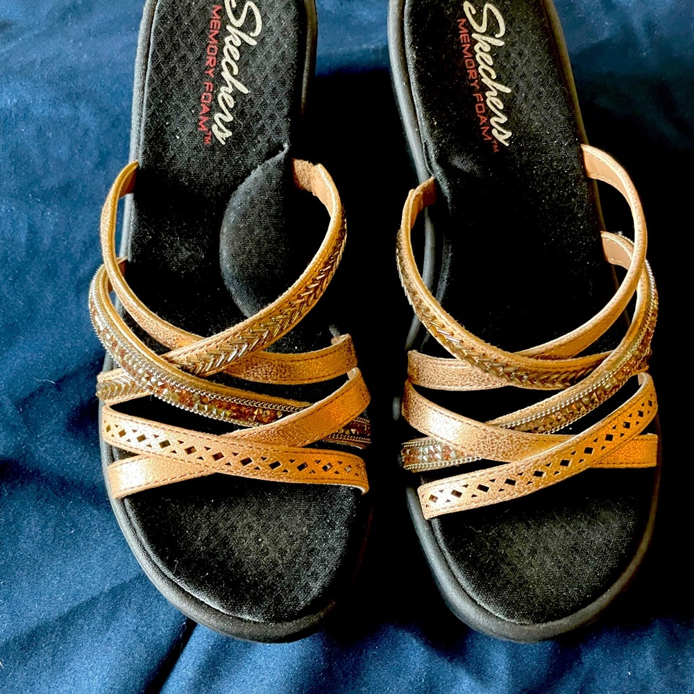 Skechers ladies wedge sandals, size 7.